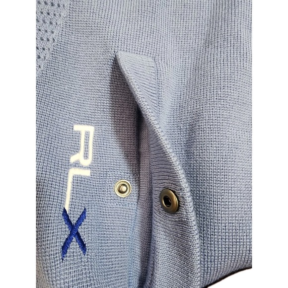 RLX RALPH LAUREN MENS MEDIUM, ZIP UP, SWEATER VEST, NWT, FALL BLUE - Picture 8 of 11